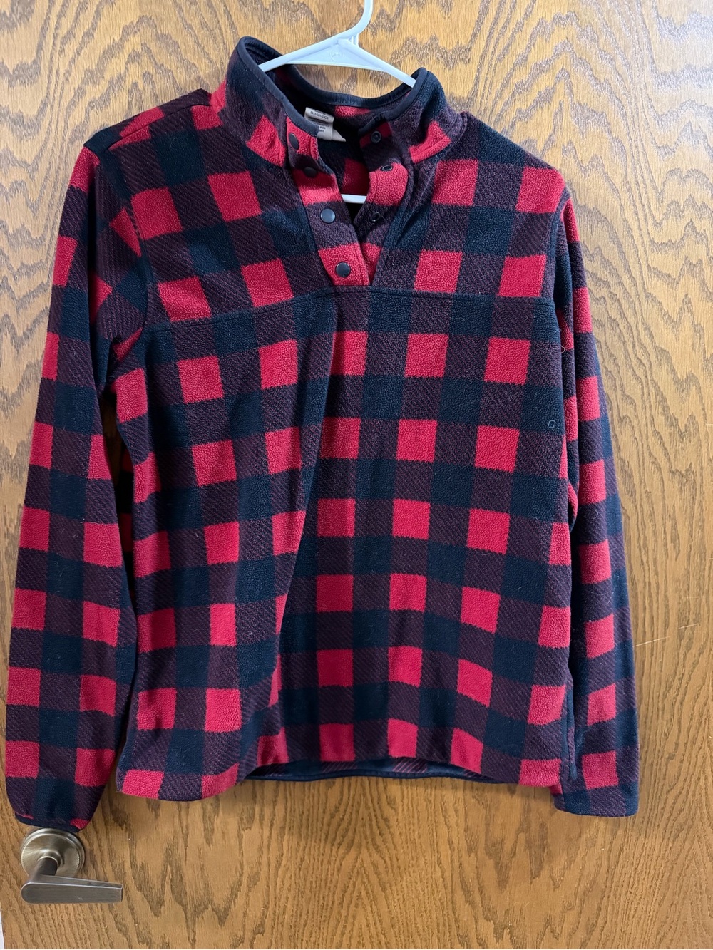 Duluth Trading Co. Buffalo Plaid Fleece Pullover Women’s Medium Red Black Cozy